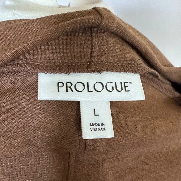 Prologue Midi Dress Buttery Jersey Dolman Sleeve Elastic Waist Heather Camel LG - Picture 8 of 12